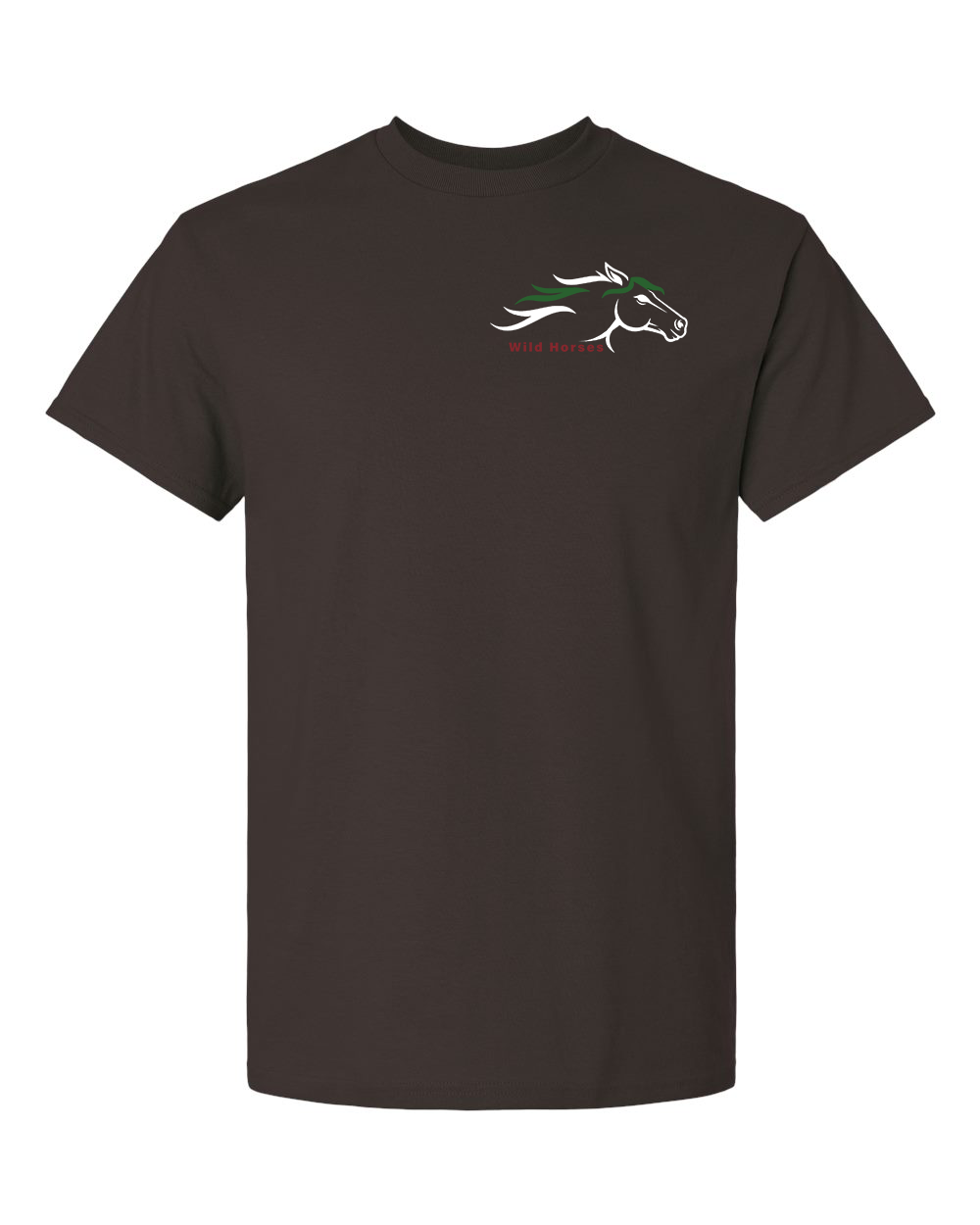 Dark Chocolate Wild Horses 100% Quality Cotton Short Sleeve