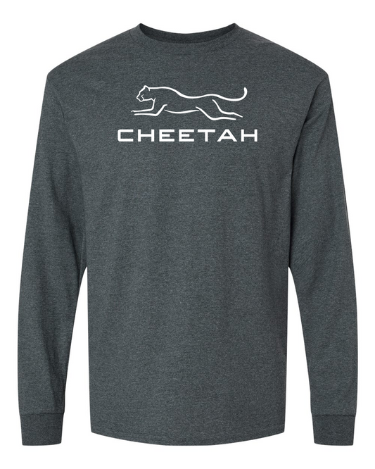 Dark Heather Cheetah 100% Quality Cotton Long Sleeve (Full Chest)