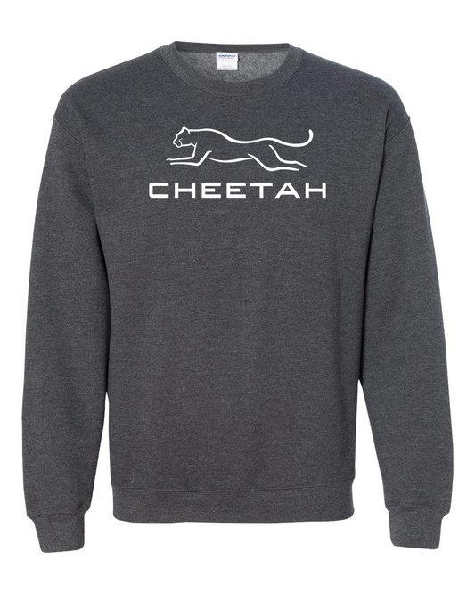 Dark Heather Cheetah 100% Quality Cotton Crewneck Sweatshirt (Full Chest)