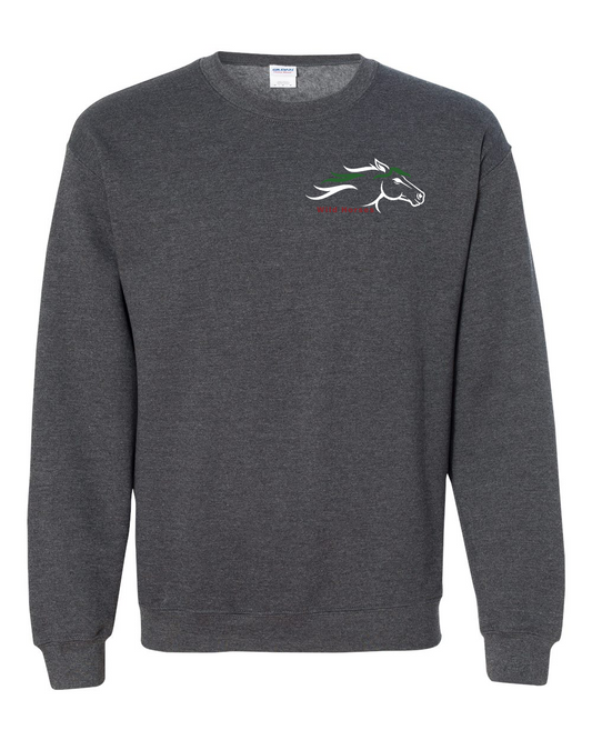 Dark Heather Wild Horses 100% Quality Cotton Crewneck Sweatshirt