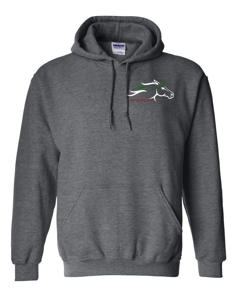 Dark Heather Wild Horses 100% Quality Cotton Hoodie