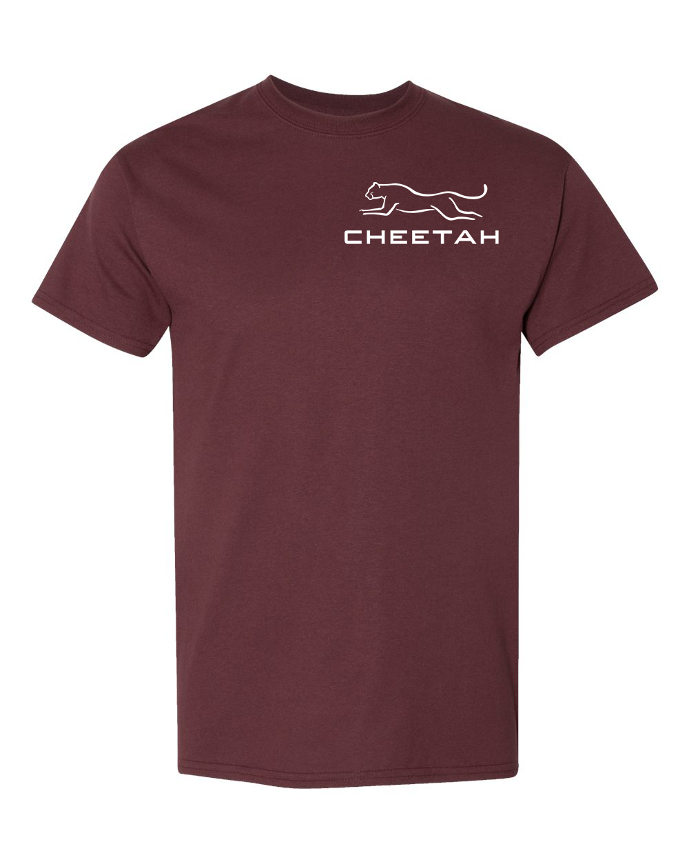 Dark Maroon Cheetah 100% Quality Cotton Short Sleeve