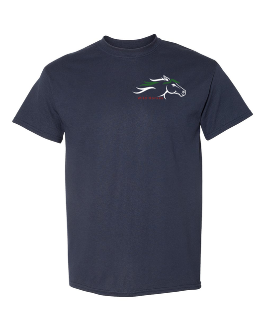 Dark Navy Wild Horses 100% Quality Cotton Short Sleeve