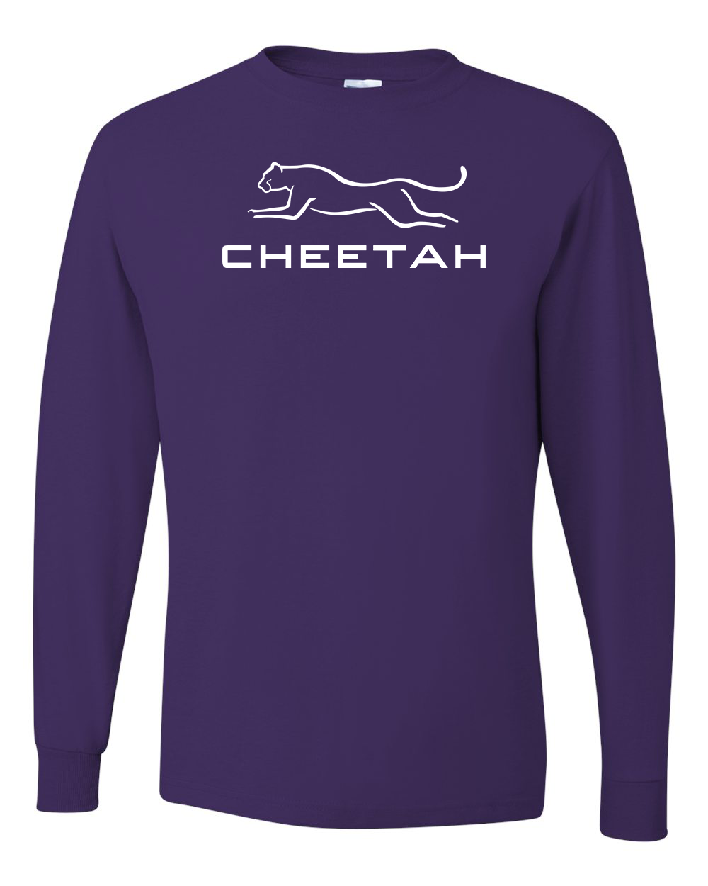 Deep Purple Cheetah 100% Quality Cotton Long Sleeve (Full Chest)