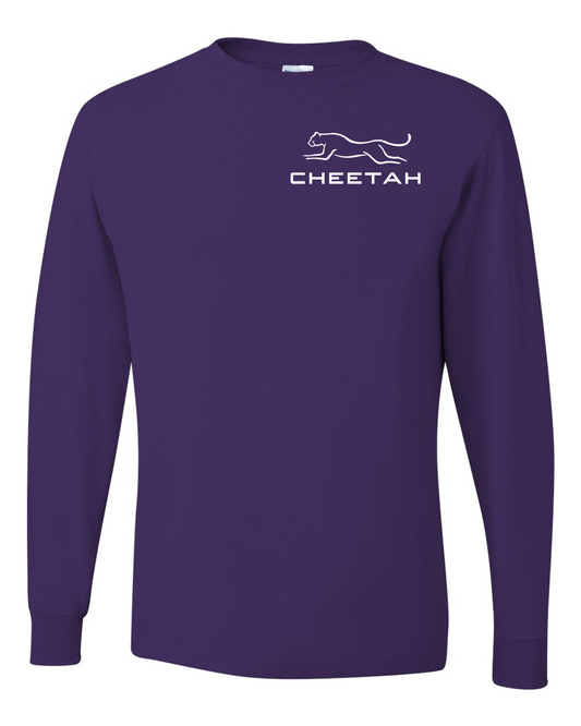 Deep Purple Cheetah 100% Quality Cotton Long Sleeve