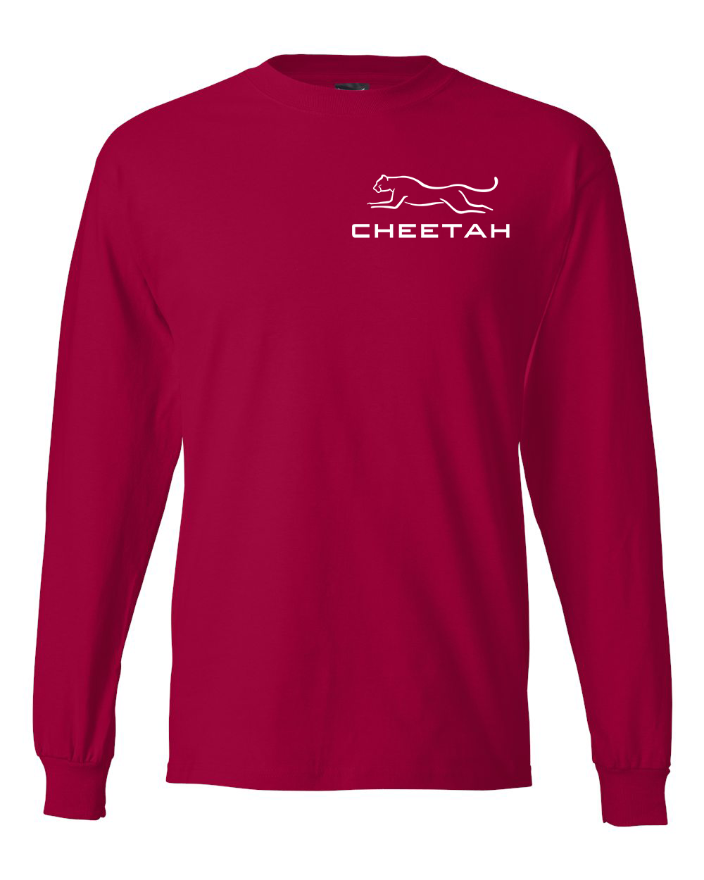 Deep Red Cheetah 100% Quality Cotton Long Sleeve