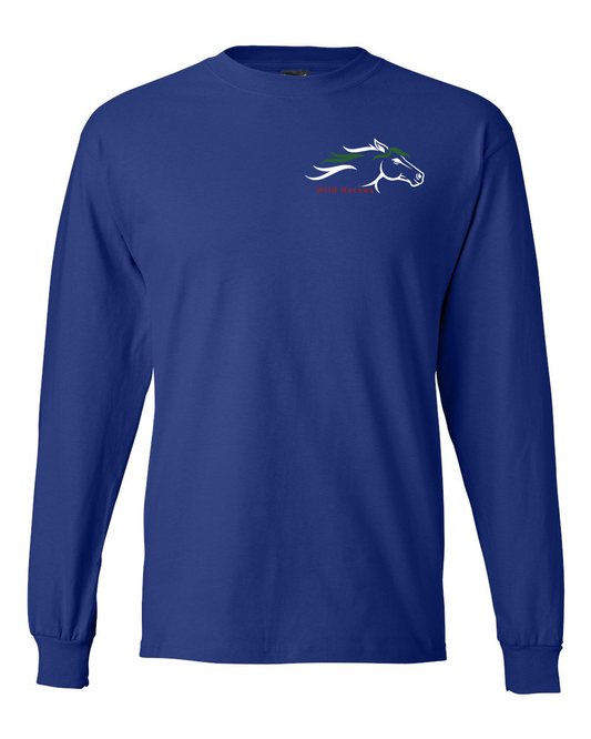 Deep Royal Wild Horses 100% Quality Cotton Long Sleeve
