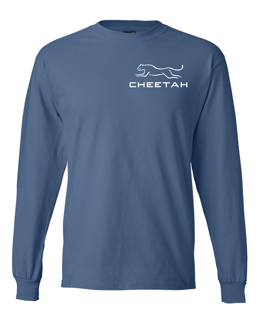 Denim Blue Cheetah 100% Quality Cotton Long Sleeve