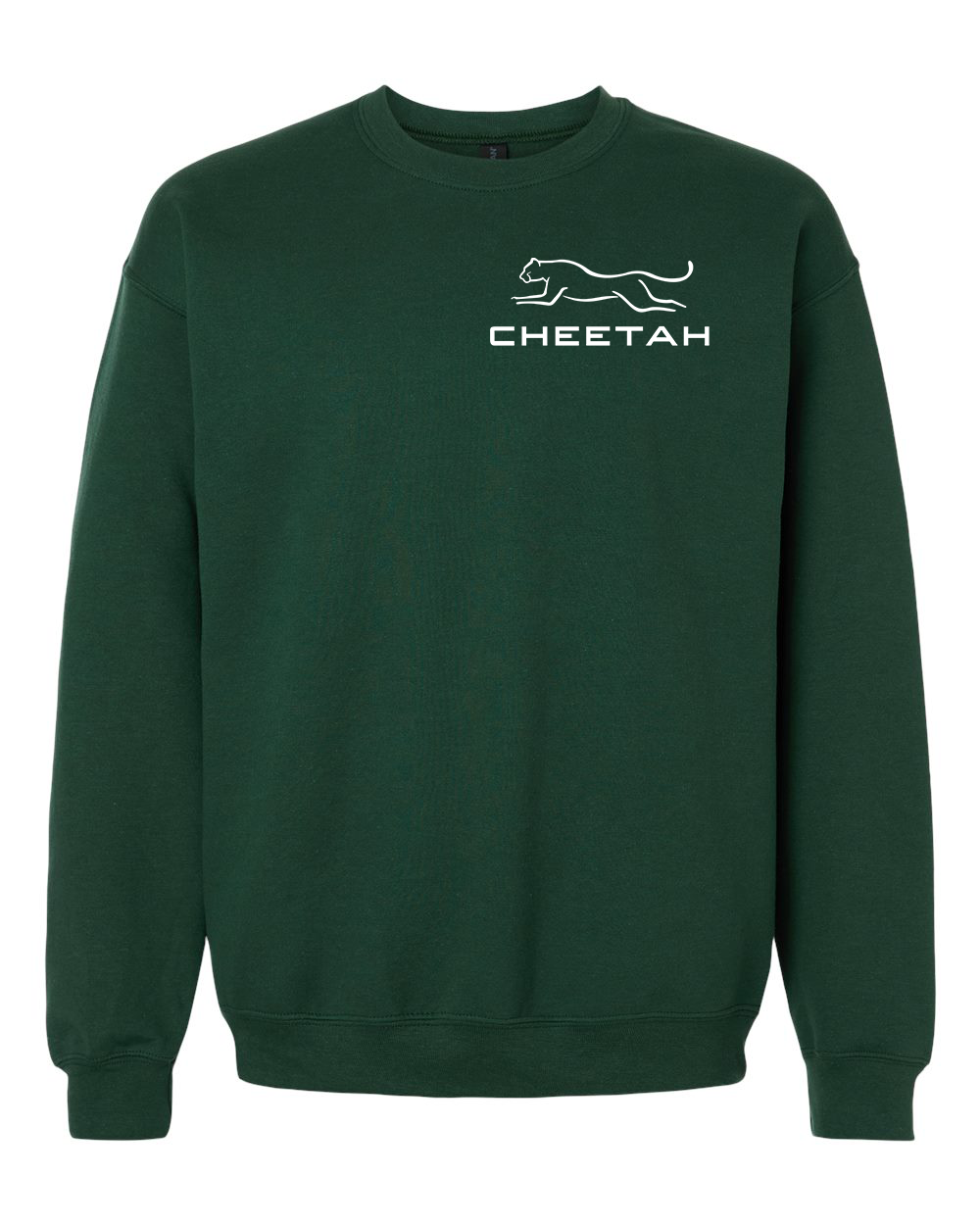 Fan Dark Green Cheetah 100% Quality Cotton Crewneck Sweatshirt