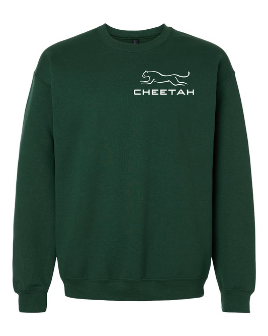 Fan Dark Green Cheetah 100% Quality Cotton Crewneck Sweatshirt