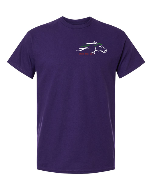 Fan Dark Purple Wild Horses 100% Quality Cotton Short Sleeve