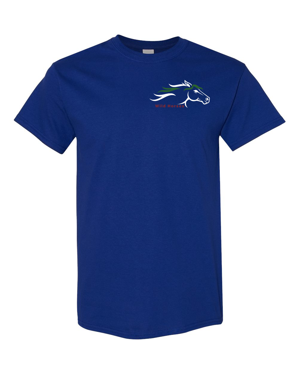 Fan Deep Royal Wild Horses 100% Quality Cotton Short Sleeve