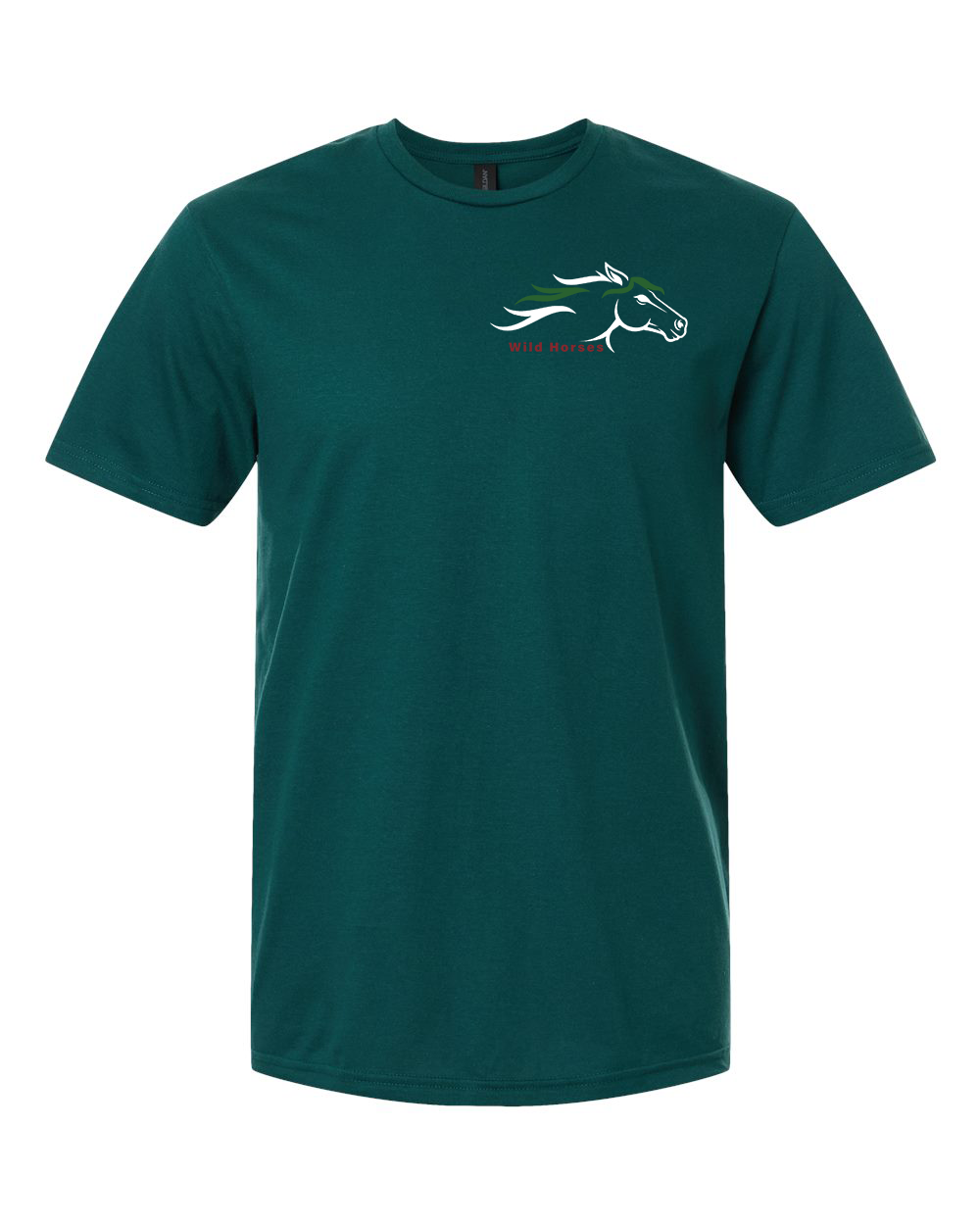 Fan Marine Green Wild Horses 100% Quality Cotton Short Sleeve
