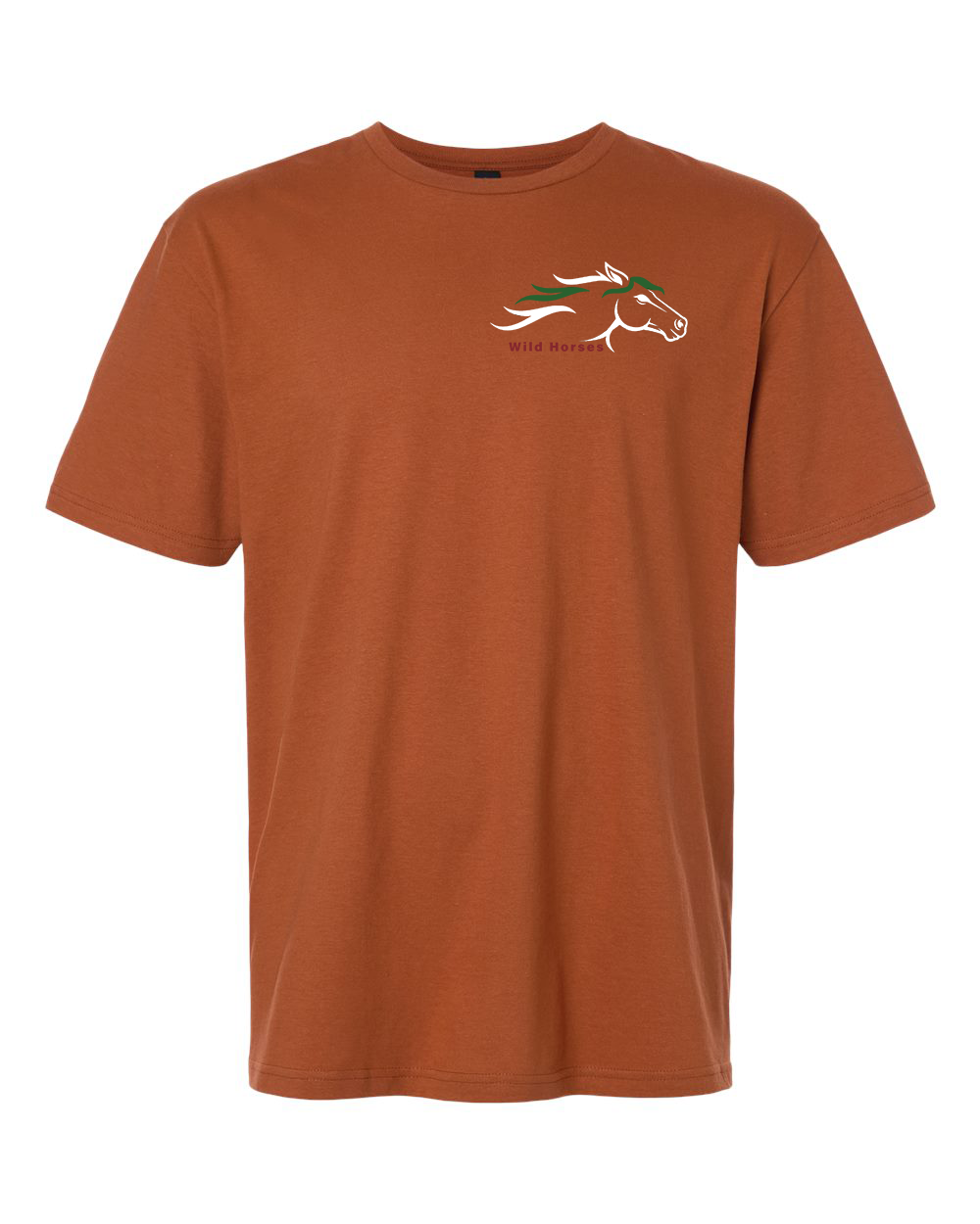 Fan Texas Orange Wild Horses 100% Quality Cotton Short Sleeve