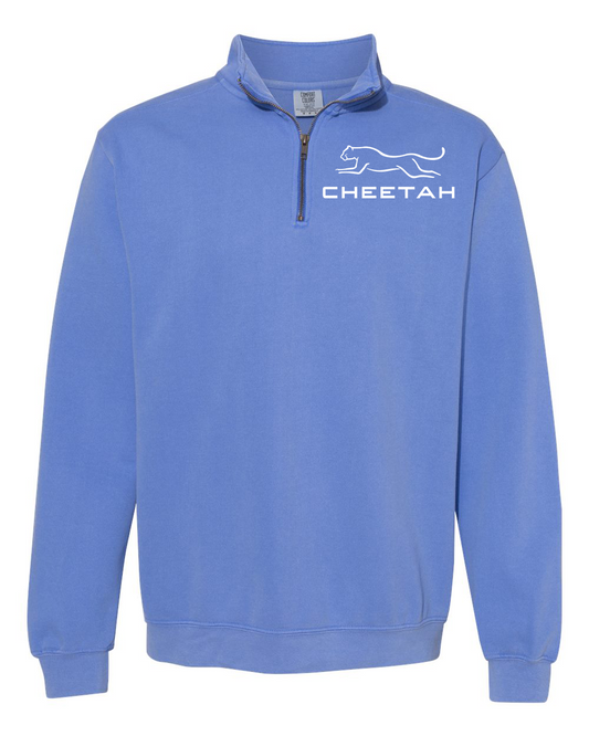 Flo Blue Cheetah 100% Quality Cotton Quarter-Zip