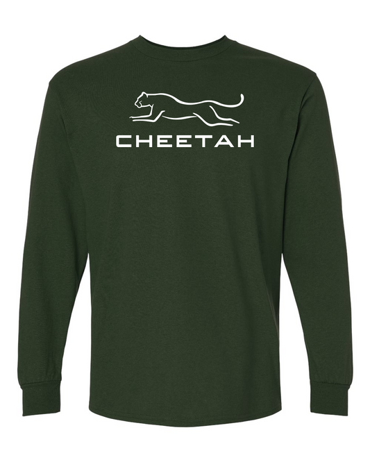 Forest Green Cheetah 100% Quality Cotton Long Sleeve (Full Chest)