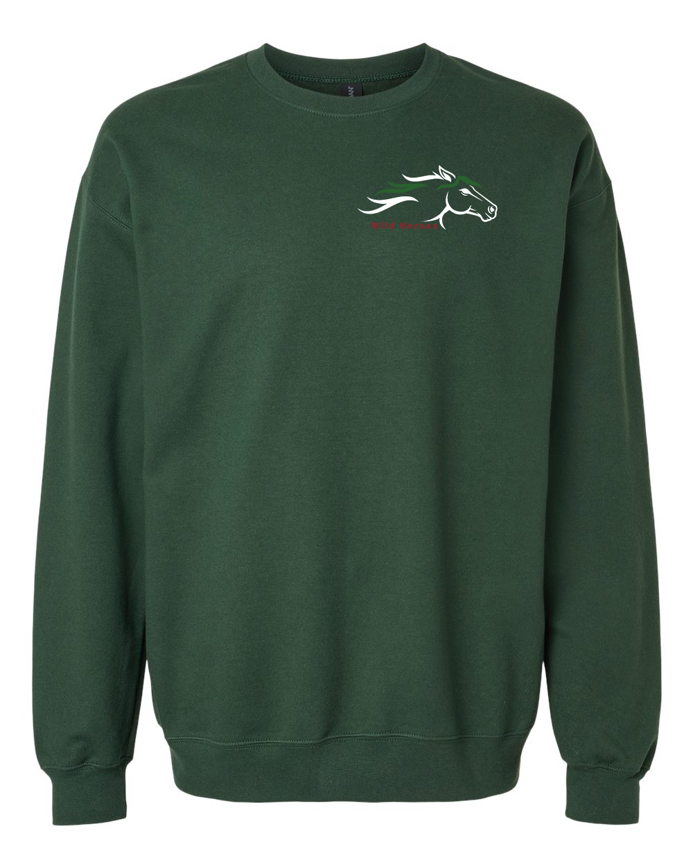 Forest Green Wild Horses 100% Quality Cotton Crewneck Sweatshirt