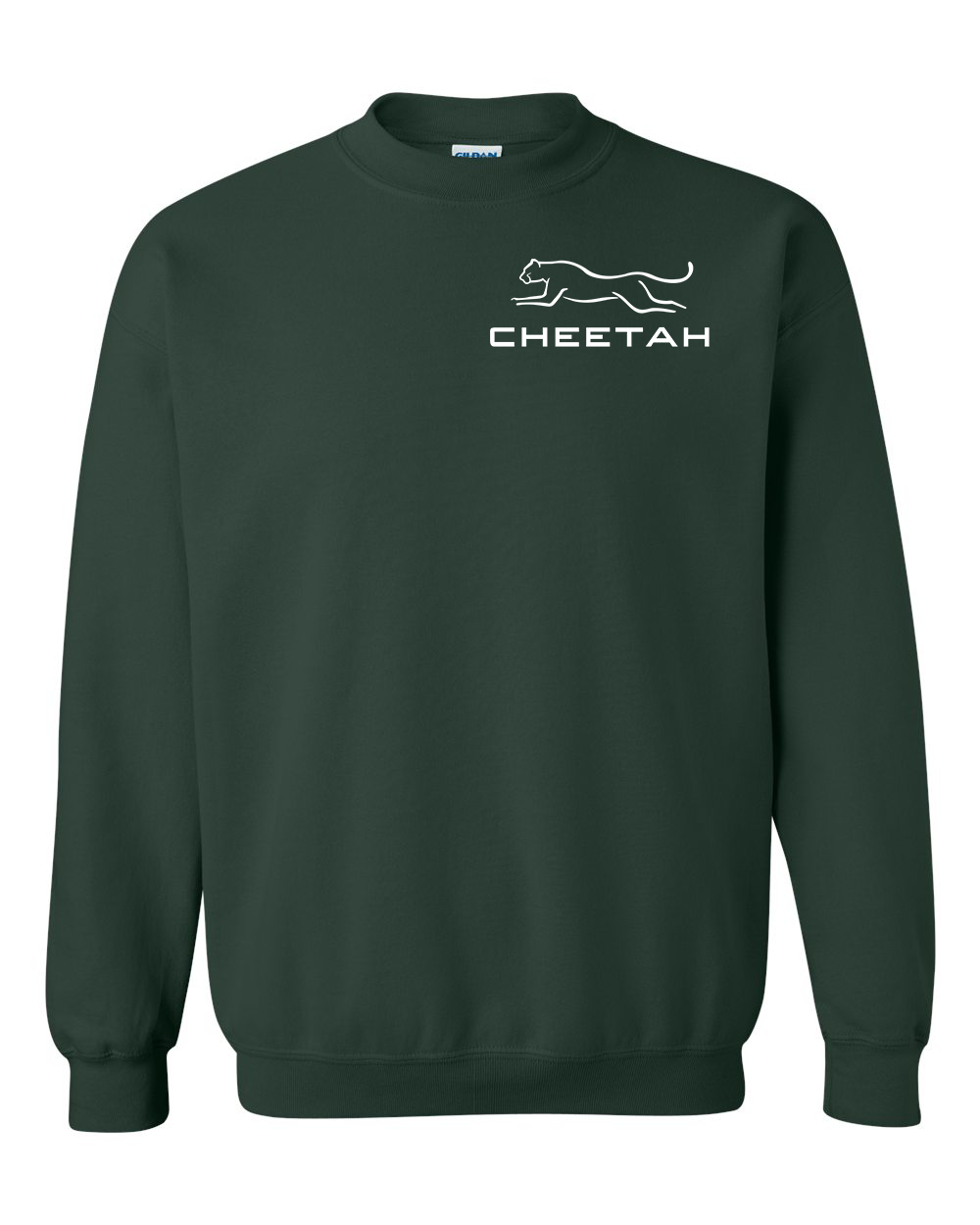 Forest Cheetah 100% Quality Cotton Crewneck Sweatshirt (Left Chest)