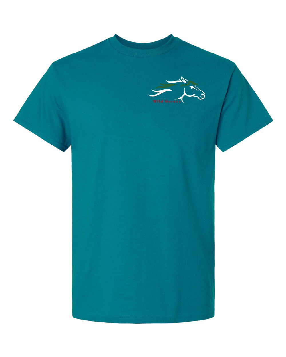 Galapagos Blue Wild Horses 100% Quality Cotton Short Sleeve