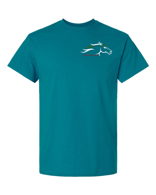 Galapagos Blue Wild Horses 100% Quality Cotton Short Sleeve