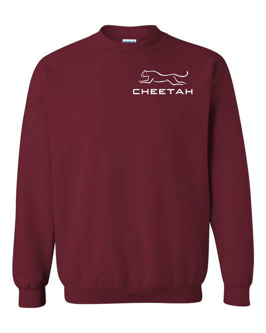 Garnet Cheetah 100% Quality Cotton Crewneck Sweatshirt (Left Chest)