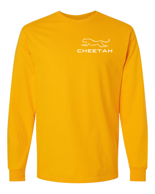 Gold Cheetah 100% Quality Cotton Long Sleeve (Left Chest)
