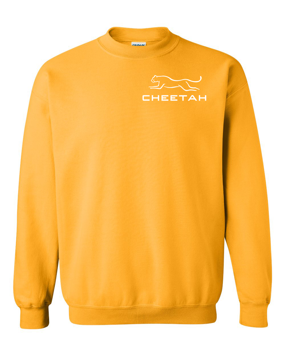 Gold Cheetah 100% Quality Cotton Crewneck Sweatshirt (Left Chest)