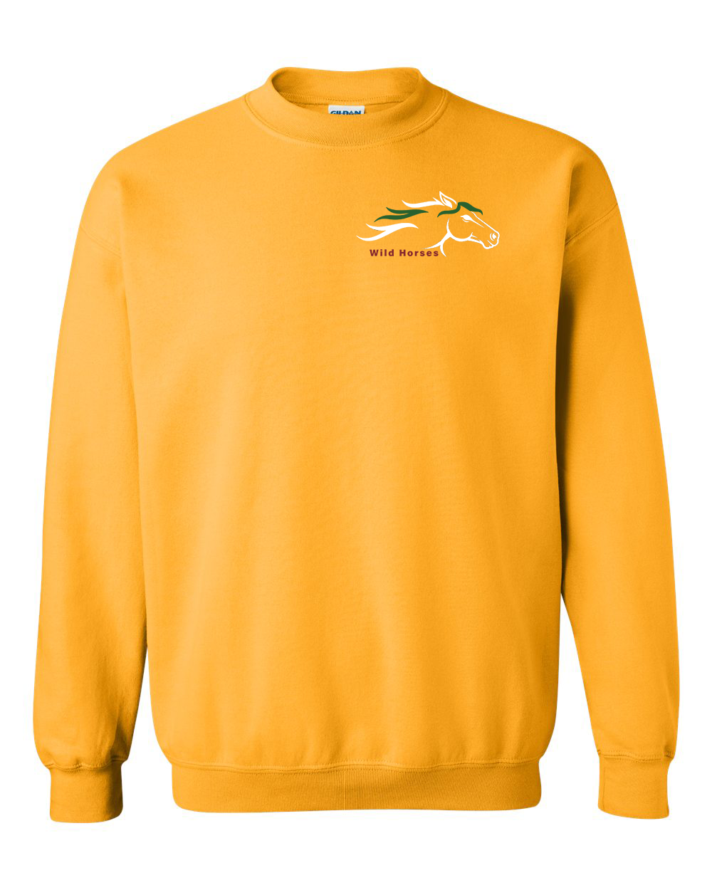 Gold Wild Horses 100% Quality Cotton Crewneck Sweatshirt