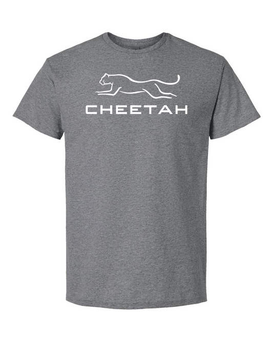 Graphite Heather Cheetah 100% Quality Cotton Short Sleeve (Full Chest)