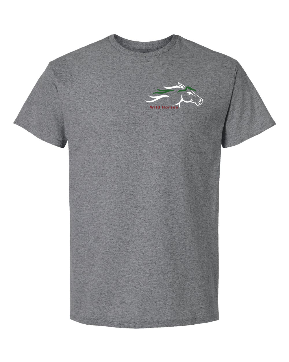 Graphite Heather Wild Horses 100% Quality Cotton Short Sleeve