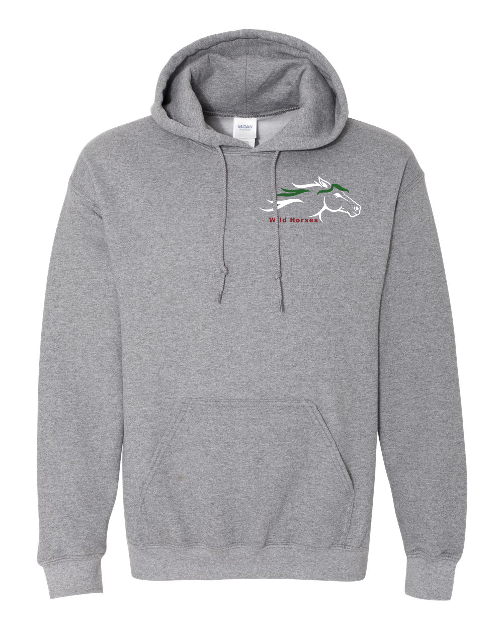 Graphite Heather Wild Horses 100% Quality Cotton Hoodie