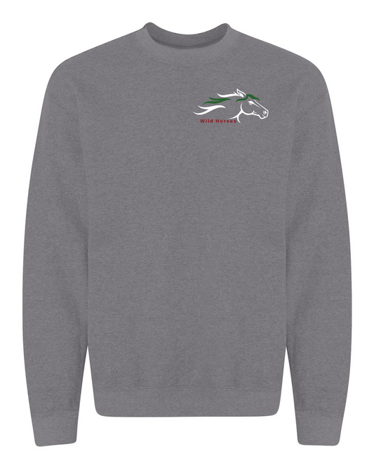 Graphite Heather Wild Horses 100% Quality Cotton Crewneck Sweatshirt