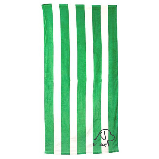 Green and White Stripe Beach Towel