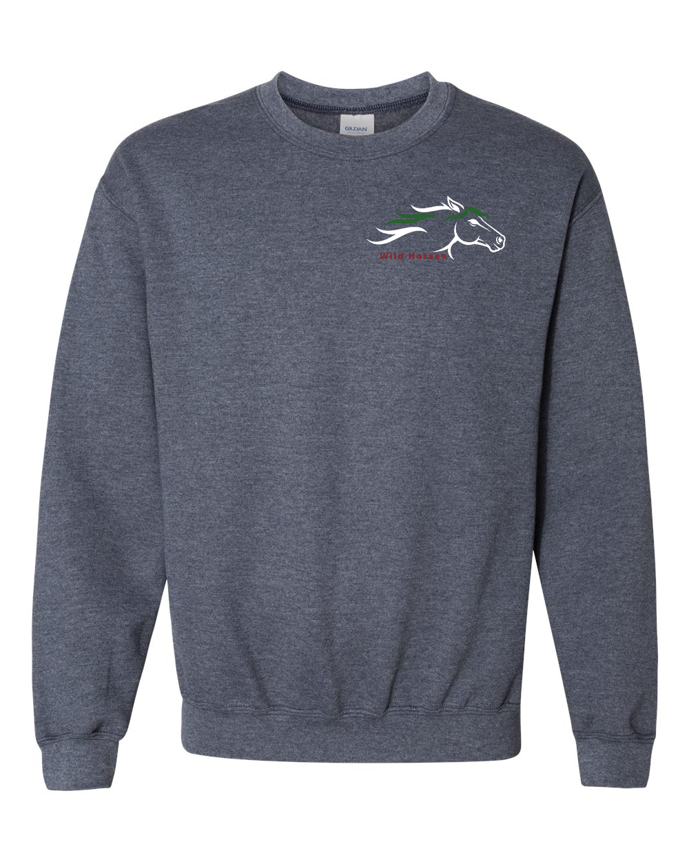 Heather Dark Navy Wild Horses 100% Quality Cotton Crewneck Sweatshirt