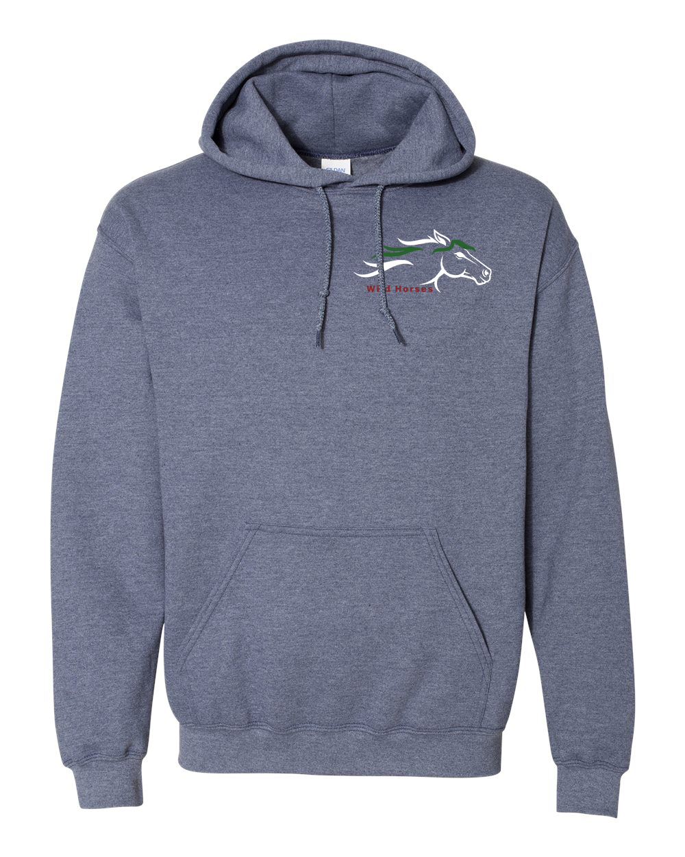 Heather Dark Navy Wild Horses 100% Quality Cotton Hoodie