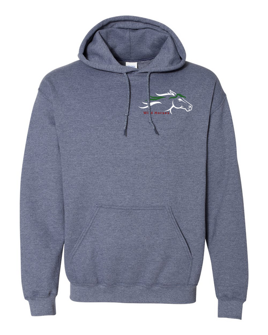 Heather Dark Navy Wild Horses 100% Quality Cotton Hoodie