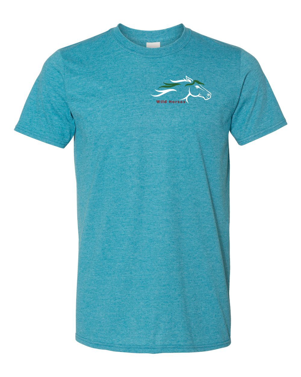 Heather Galapagos Blue Wild Horses 100% Quality Cotton Short Sleeve