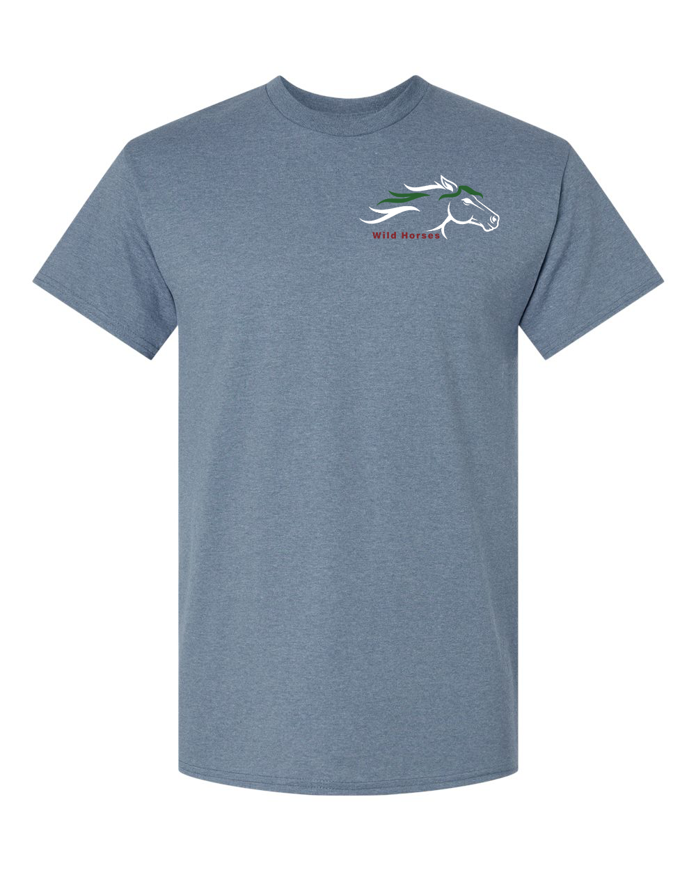 Heather Indigo Wild Horses 100% Quality Cotton Short Sleeve