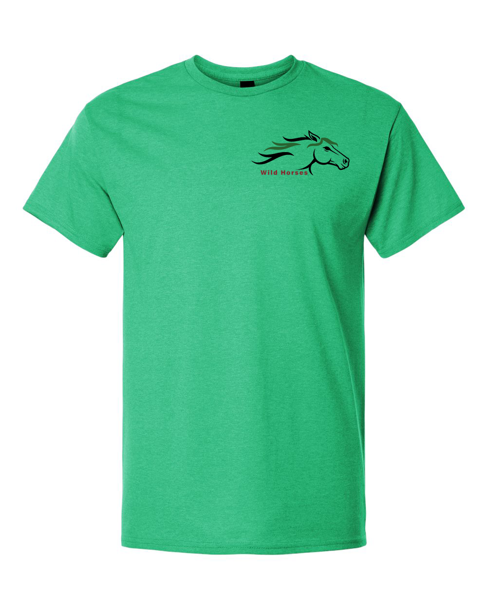 Heather Irish Green Wild Horses 100% Quality Cotton Short Sleeve