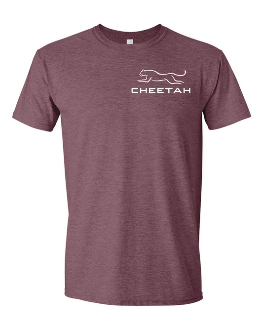 Heather Maroon Cheetah 100% Quality Cotton Short Sleeve