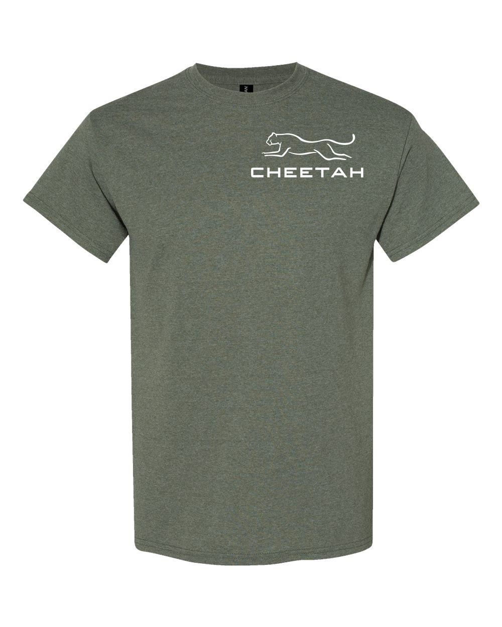 Heather Military Green Cheetah 100% Quality Cotton Short Sleeve