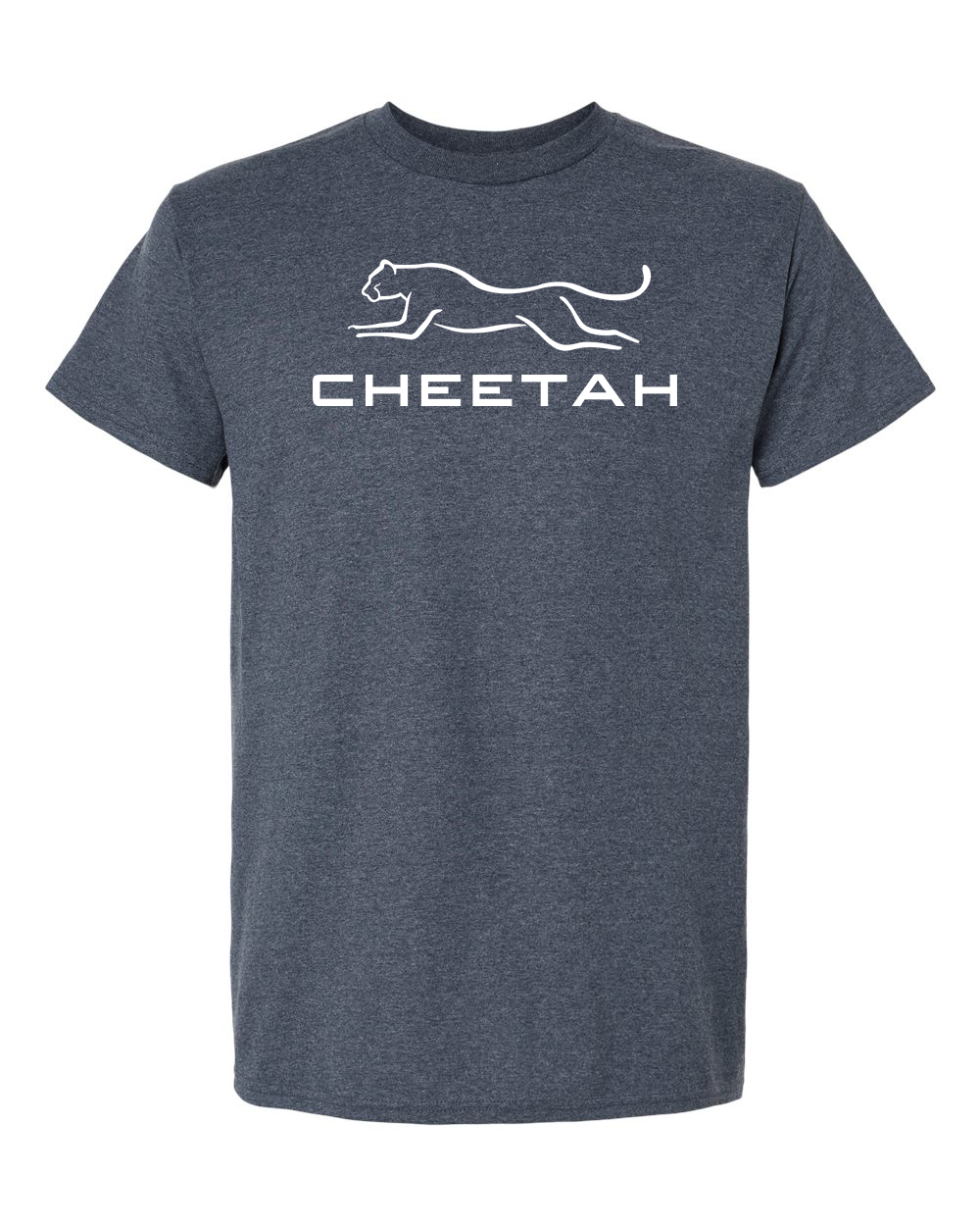 Heather Navy Cheetah 100% Quality Cotton Short Sleeve (Full Chest)