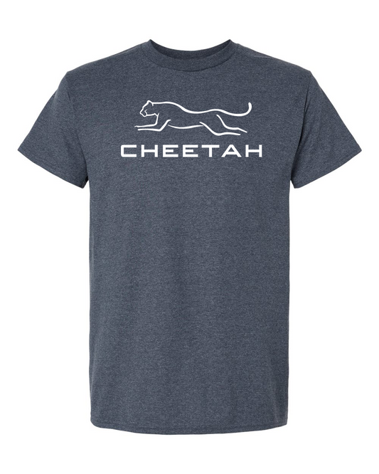 Heather Navy Cheetah 100% Quality Cotton Short Sleeve (Full Chest)