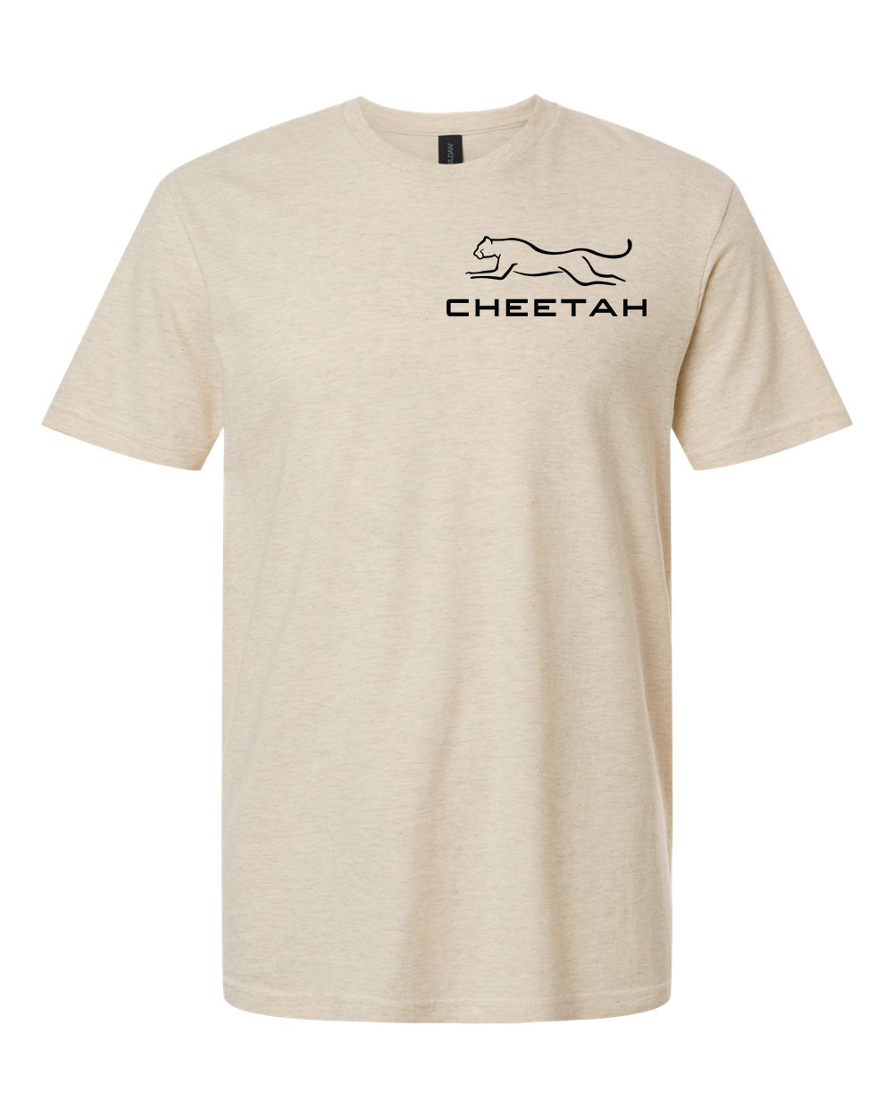 Heather Oatmeal Cheetah 100% Quality Cotton Short Sleeve
