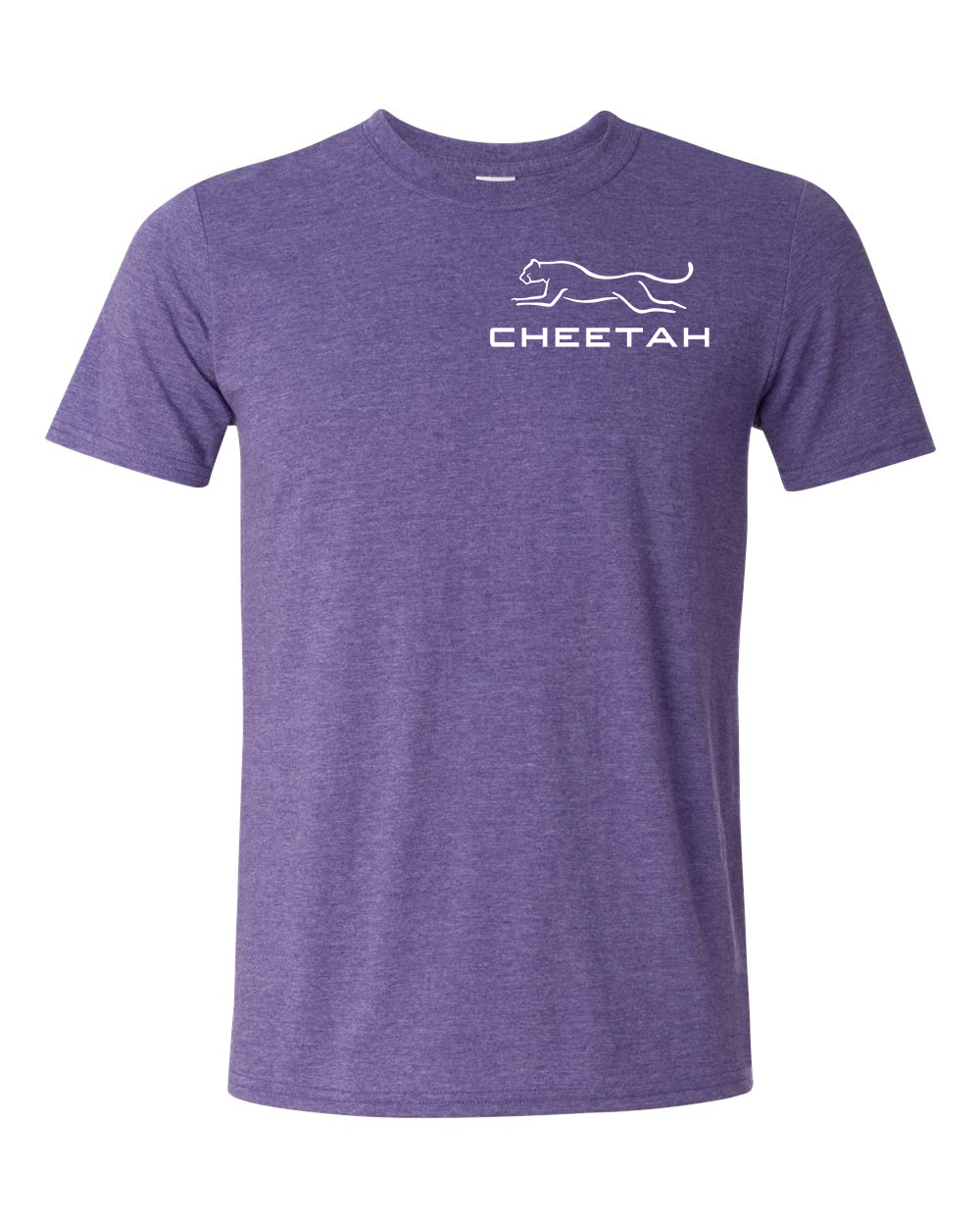 Heather Purple Cheetah 100% Quality Cotton Short Sleeve