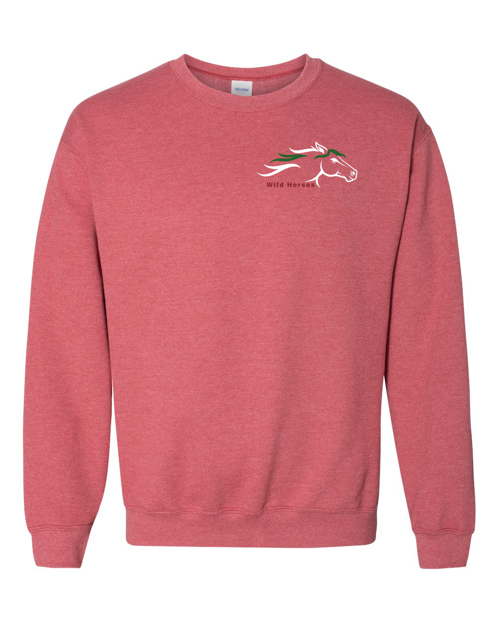 Heather Scarlet Red Wild Horses 100% Quality Cotton Crewneck Sweatshirt