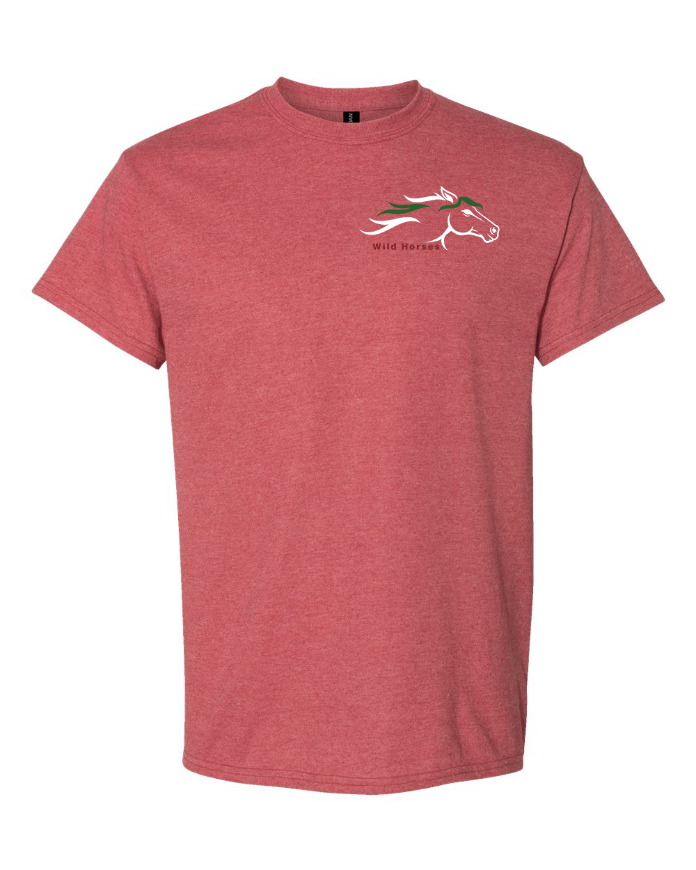 Heather Scarlet Red Wild Horses 100% Quality Cotton Short Sleeve