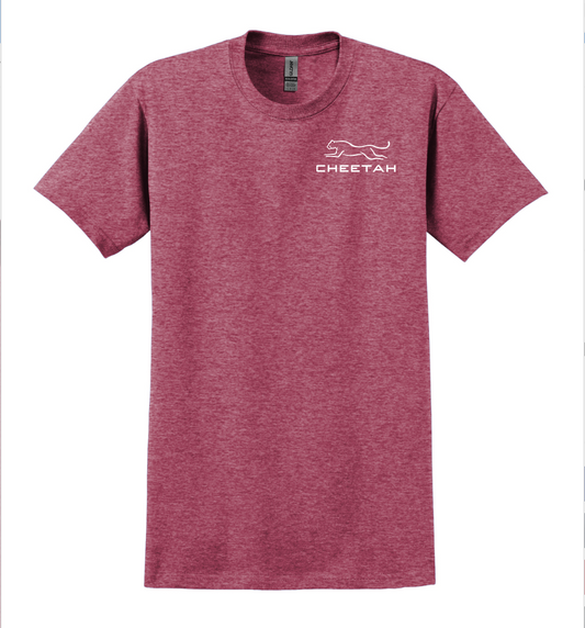 Heathered Cardinal Cheetah 100% Quality Cotton Short Sleeve