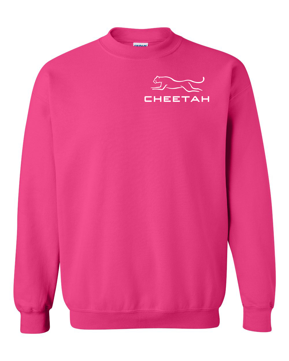 Heliconia Cheetah 100% Quality Cotton Crewneck Sweatshirt (Left Chest)