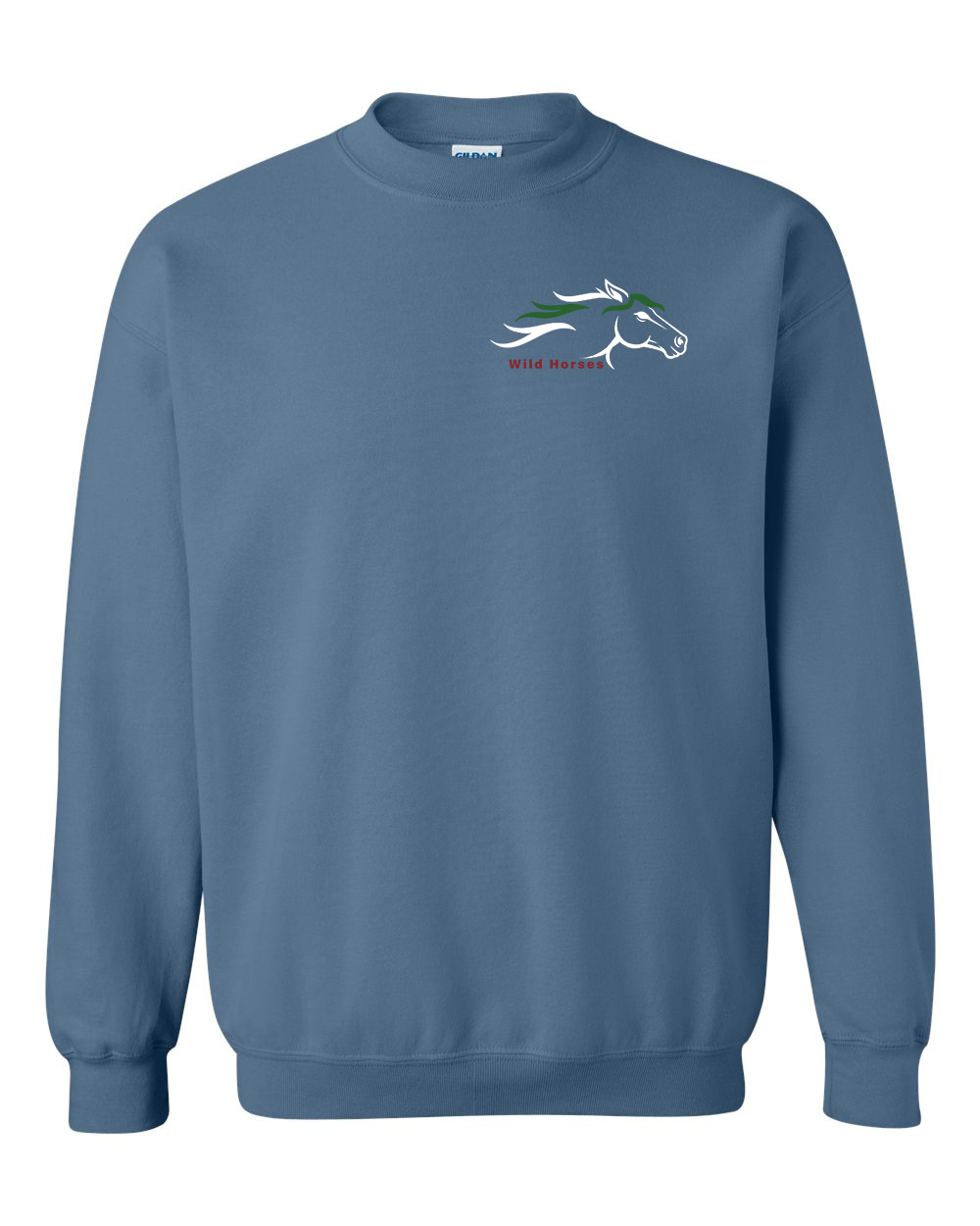 Indigo Blue Wild Horses 100% Quality Cotton Crewneck Sweatshirt